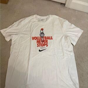 Nike White T-Shirt with Volleyball Graphic
